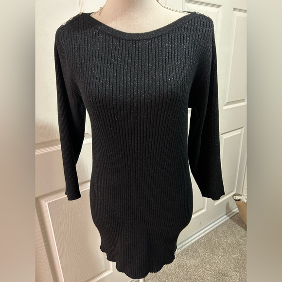 Lane Bryant Ribbed 3/4 sleeve sweater with silver sparkles. SZ 18, NWOT - Picture 2 of 8